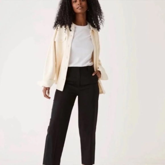 SOLD Frank & Oak Alice Straight Pant 6 Ankle Crop Quality Trousers pockets NWOT - Picture 2 of 4